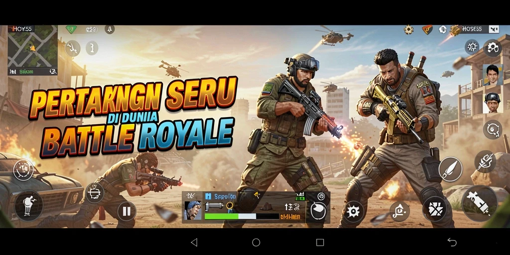 Gameplay seru dari game Battle Royale yang mendebarkan.