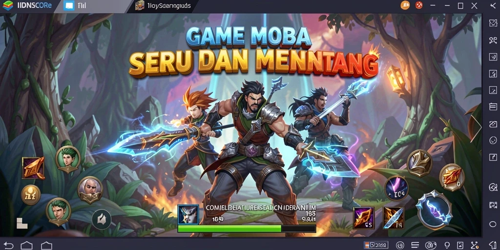 Screenshot IDNSCORE yang menunjukkan aksi pertarungan pemain dalam game MOBA.