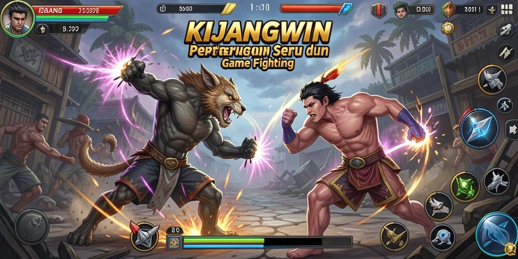 Tampilan aksi seru dalam permainan Fighting KIJANGWIN.