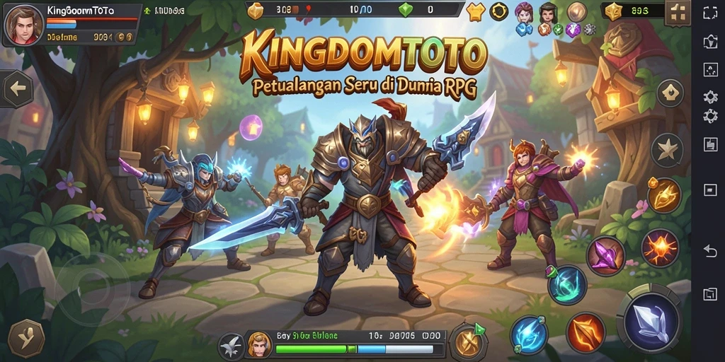 Tampilan gameplay seru dari KINGDOMTOTO yang menampilkan pertarungan epik.
