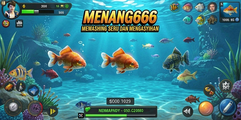 Screenshot MENANG666 menampilkan aksi seru pemain saat memancing ikan besar.