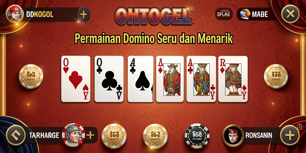 Screenshot gameplay Domino OHTOGEL yang seru dan interaktif.