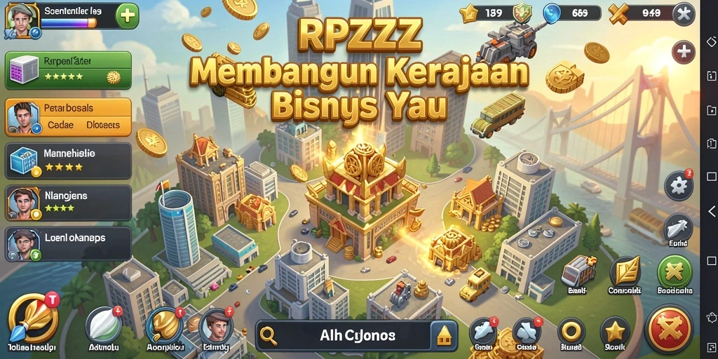 Tampilan gameplay RPZZZ yang menarik dengan elemen Tycoon.