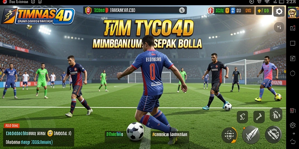 Tampilan gameplay dinamis TIMNAS4D dalam mengelola tim sepak bola.